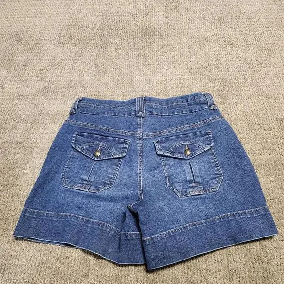 Dictionary Shorts Blue Denim Pockets Women’s Size 10 - Picture 8 of 8